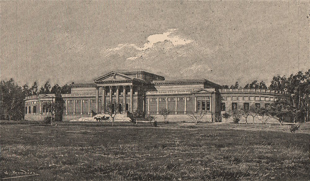 La Plata Museum. Argentina 1885 old antique vintage print picture